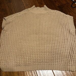 Chunky Knit Tan Short Sleeve Sweater